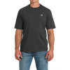 CINCH - MEN'S CREW NECK SOLID LOGO SHORT SLEEVE SHIRT IN BLACK HEATHER
