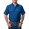 FERRELL - MEN'S CARSON SHORT SLEEVE SNAP SHIRT IN BLUE