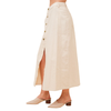 BLUE B - WOMEN'S BUTTON MIDI DENIM SKIRT IN IVORY