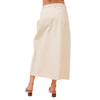 BLUE B - WOMEN'S BUTTON MIDI DENIM SKIRT IN IVORY