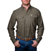 FERRELL -MEN'S THE CARSON LONG SLEEVE PRINT SHIRT IN GREEN