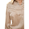 BLUE B - WOMEN'S SATIN WESTERN EMBROIDERED SNAP SHIRT IN TAN