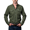 FERRELL - MEN'S CORE LONG SLEEVE SNAP SHIRT IN OLIVE GREEN