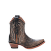 CORRAL - WOMEN'S EMBROIDERY CHOCOLATE ANKLE SNIP TOE CIRCLE G COWBOY BOOTS
