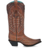 CORRAL - WOMEN'S COGNAC BROWN EMBROIDERY LEATHER SNIP TOE BOOTS