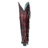 CORRAL - WOMEN'S RED EMBROIDERY AND OVERLAY WITH FRINGE TALL TOP POINTED LAMB COWBOY BOOTS