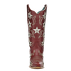 CORRAL - WOMEN'S RED EMBROIDERY STARS OVERLAY AND STUDS SNIP TOE COWBOY BOOTS