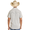 ROCK & ROLL - MEN'S TEK WESTERN GREY PIN STRIPE SHORT SLEEVE SHIRT