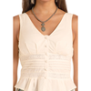 ROCK & ROLL - WOMEN'S WHITE EYELET INSET TOP IN NATURAL