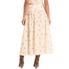 ROCK & ROLL - WOMEN'S FLORAL PRINT BUTTON MAXI SKIRT IN NATURAL