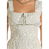 ROCK & ROLL - WOMEN'S JADE FLORAL RUFFLE TIERED MAXI DRESS IN BLUE