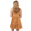 ROCK & ROLL - WOMEN'S FLORAL GODET MINI DRESS IN GOLD