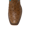 RIOS OF MERCEDES - MEN'S COGNAC OSTRICH FORD BLUE WAXY KANSAS BOOTS
