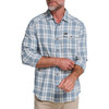 HOWLER BROTHERS - MEN'S LA GRANGE LIGHTWEIGHT FLANNEL IN COHEN PLAID IRON BLUE