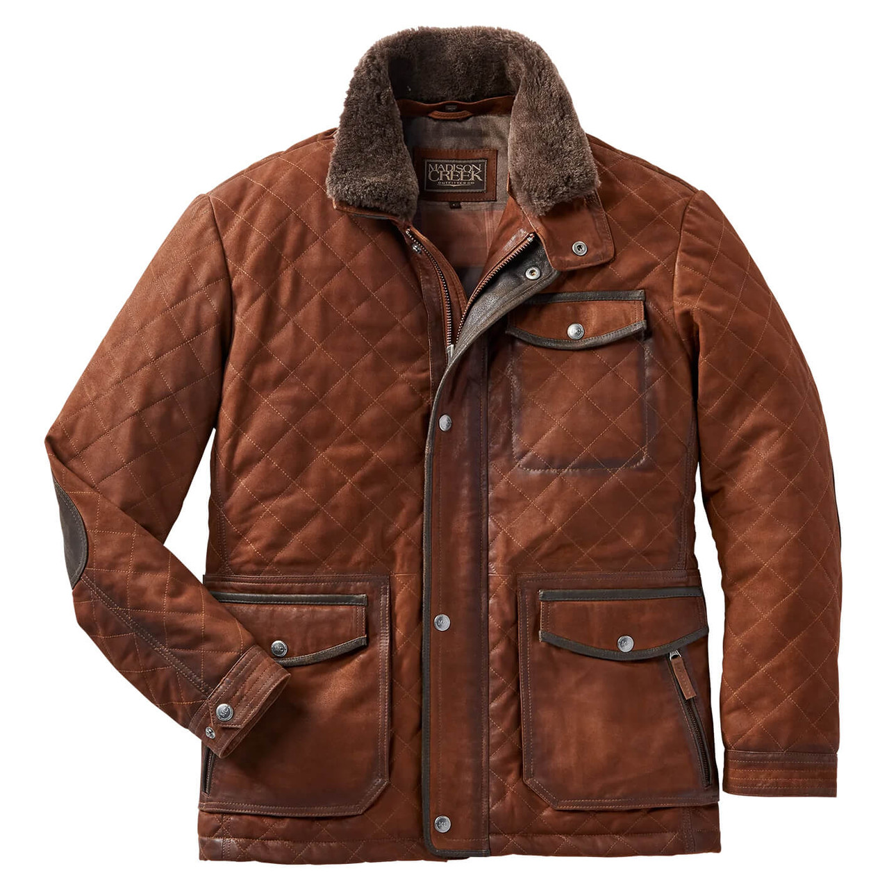 SEDONA GOAT LEATHER JACKET IN BOURBON BY MADISON CREEK