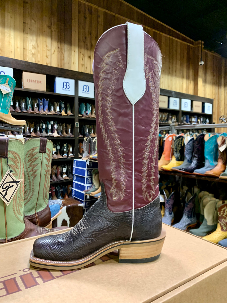 OLATHE - MEN'S NOCE TAURUS SHOULDER BURGUNDY TOP BOOTS - Y-Bell