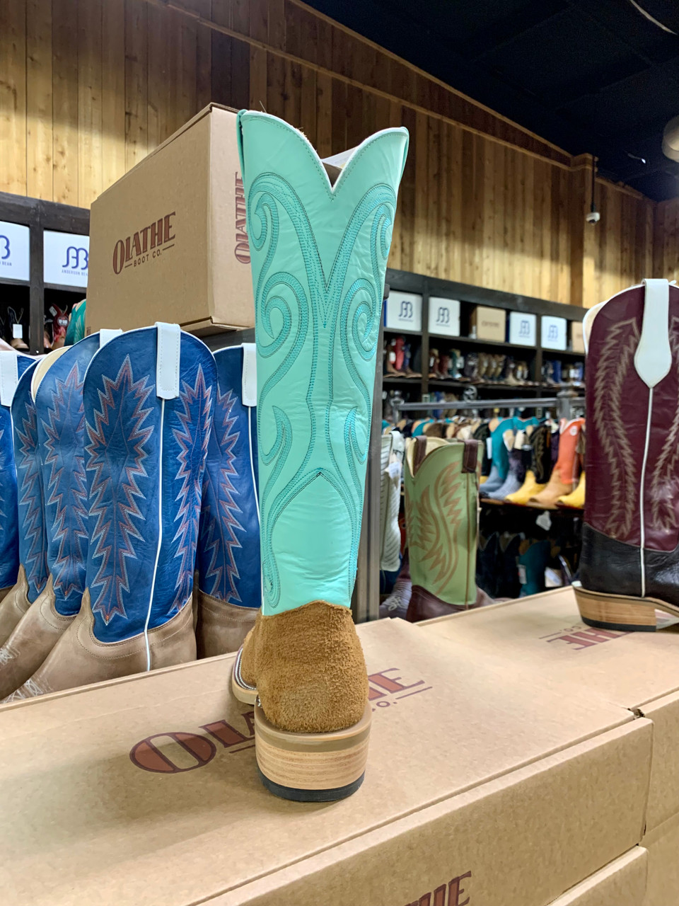 OLATHE - MEN'S COFFEE BISON MINT BOOTS - Y-Bell Ranch Supply