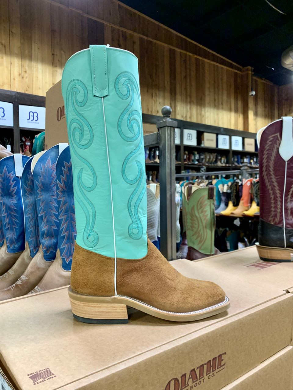 OLATHE - MEN'S COFFEE BISON MINT BOOTS - Y-Bell Ranch Supply