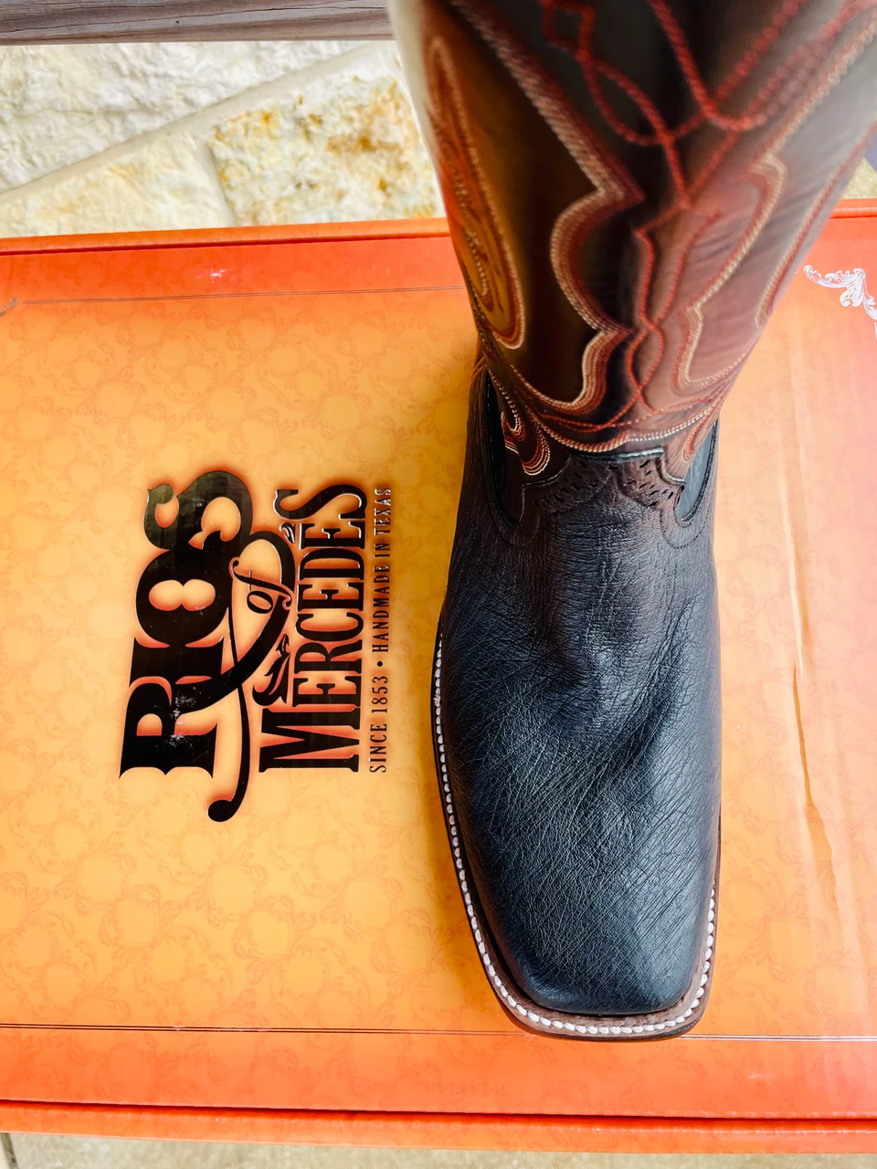 Commerce And Rios RIOS OF MERCEDES - MEN'S BLACK OSTRICH AND BLACK CALF BOOTS - Y-Bell ...