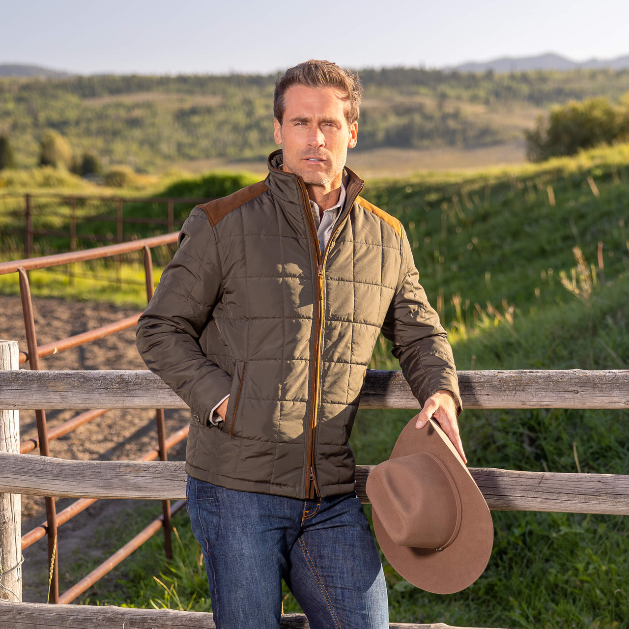 MADISON CREEK- SHELBY LIGHTWEIGHT QUILTED NYLON JACKET IN LODEN