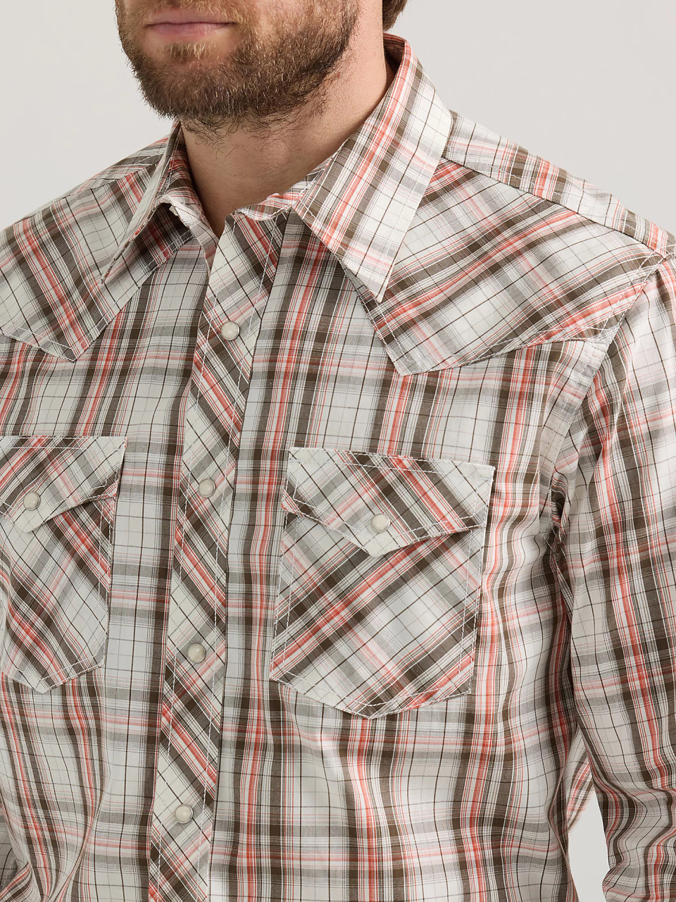 WRANGLER- MEN'S 20X COMPETITION WESTERN SNAP SHIRT IN DUSTY ROSE