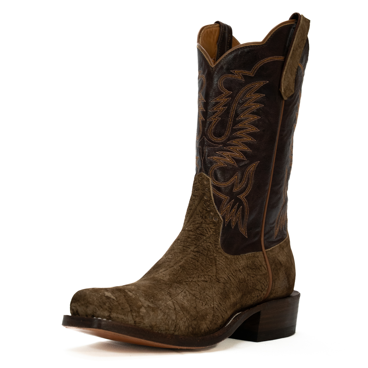 Bottes country cuir beige et turquoise Bottes country cuir beige et turquoise