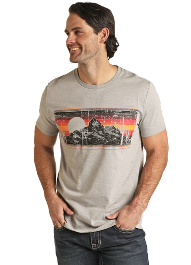 MOUNTAIN GRAPHIC GREY TEE BY ROCK & ROLL