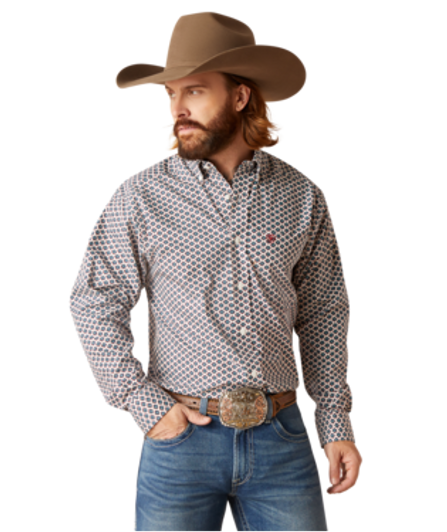 ARIAT- MEN'S WRINKLE FREE GRAYDEN CLASSIC FIT SHIRT IN WHITE