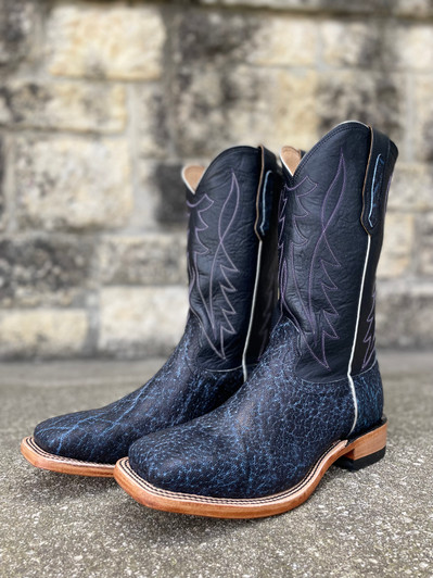FENOGLIO- MEN'S VINTAGE DENIM ELEPHANT WITH BLACK BOOTS