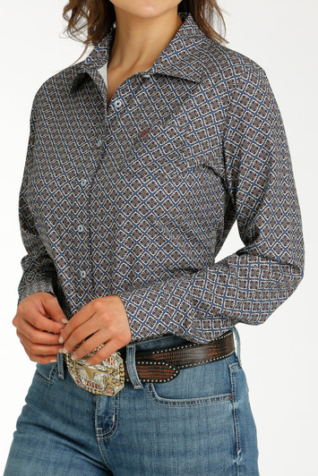 CINCH- WOMEN'S LONG SLEEVE ARENA FLEX IN BLUE