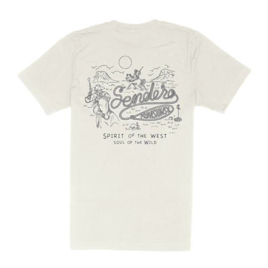 SENDERO PROVISIONS CO.- MEN'S SKELETON RIDERS T-SHIRT IN VINTAGE WHITE