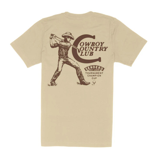 SENDERO PROVISIONS CO.- MEN'S COWBOY COUNTRY CLUB T-SHIRT IN CREAM