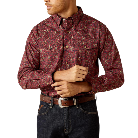 ARIAT - MEN'S SAMSON CLASSIC FIT SHIRT IN DARK RED