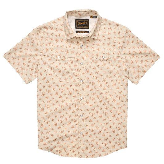 HOWLER BROTHERS - MEN'S OPEN COUNRTY TECH SHIRT IN RANCHER FLORAL: SAND