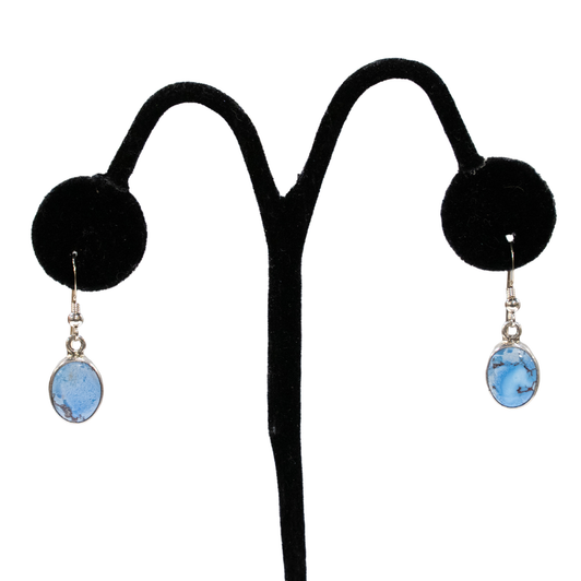 SUNWEST SILVER - BABY BLUE TURQUOISE DANGLES
