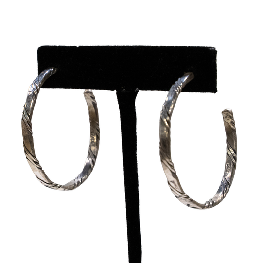 SUNWEST SILVER - LARGE SILVER HOOP EARRINGS