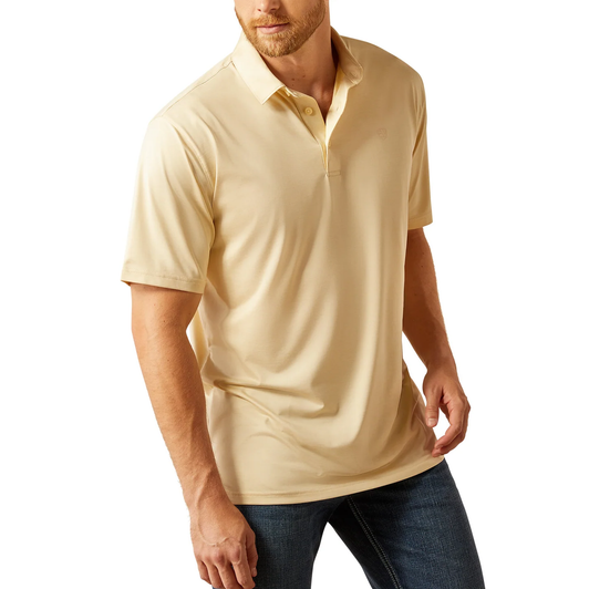 ARIAT - MEN'S CHARGER 2.0 SHORT SLEEVE POLO IN BLEACHED SAND