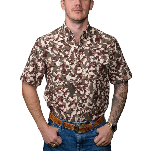 FERRELL - MEN'S CAMO LITE SHORT SLEEVE SNAP SHIRT