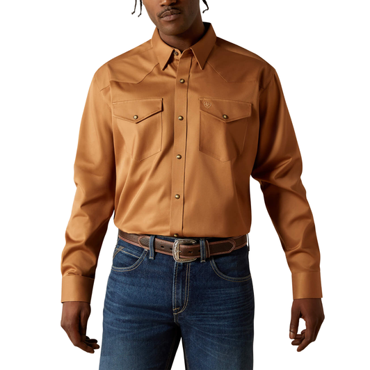 ARIAT - MEN'S SOLID TWILL CLASSIC FIT LONG SLEEVE SHIRT IN TAN