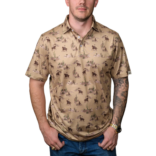 FERRELL - MEN'S THE COLT SHORT SLEEVE POLO IN BROWN