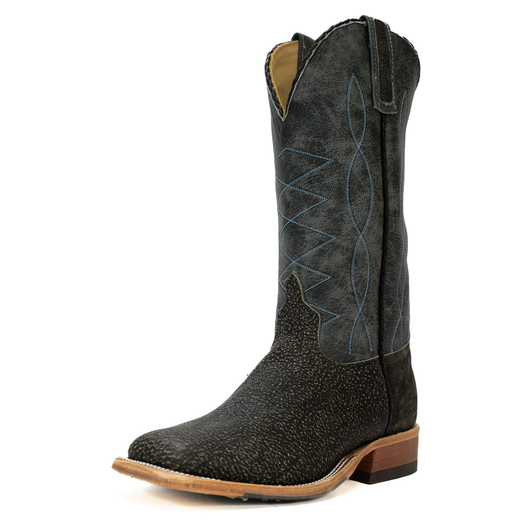 ANDERSON BEAN - MEN'S GREY SAFARI CAPE BUFFALO GUNMETAL OUTLAW BOOTS