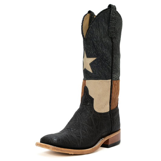 ANDERSON BEAN - MEN'S BLACK ELEPHANT TEXAS FLAG BOOTS