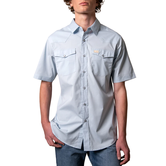 KIMES RANCH - MEN'S RIO SHORT SLEEVE DRESS SHIRT IN LIGHT BLUE