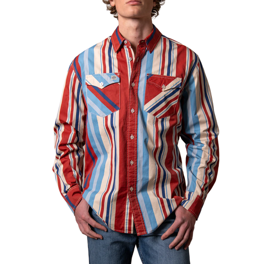 KIMES RANCH - MEN'S CLANCY LONG SLEEVE SHIRT IN BRICK RED