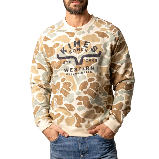 KIMES RANCH - MEN'S REEVES PULLOVER IN DESERT CAMO