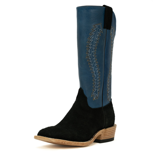 OLATHE - MEN'S SKY BLUE AVATAR BLACK NAVAJO BISON ROUGH OUT BOOTS