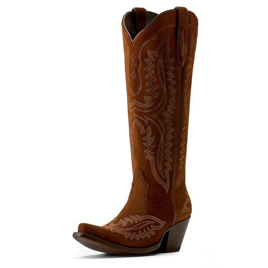 ARIAT - WOMEN'S CASANOVA X TOE WESTERN BOOTS IN OILED TAN SUEDE
