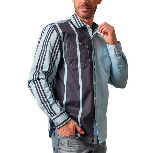 KIMES RANCH - MEN'S ZT 1 ARM BANDIT LONG SLEEVE SHIRT IN LIGHT BLUE