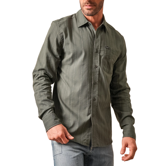 KIMES RANCH - MEN'S HANOVER LONG SLEEVE SHIRT IN FOREST GREEN