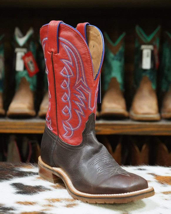 TONY LAMA JEMMA BOOT IN RED AND CHOCOLATE BROWN